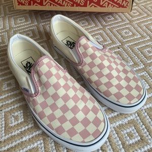 VANS checkerboard Zephyr PINK pull-ons women’s 8